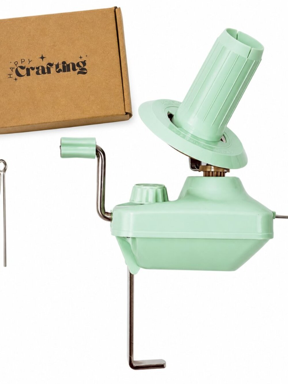 Happy Crafting Yarn Winder | Sage Green Hand-Operated Wool Winder Extra Wide